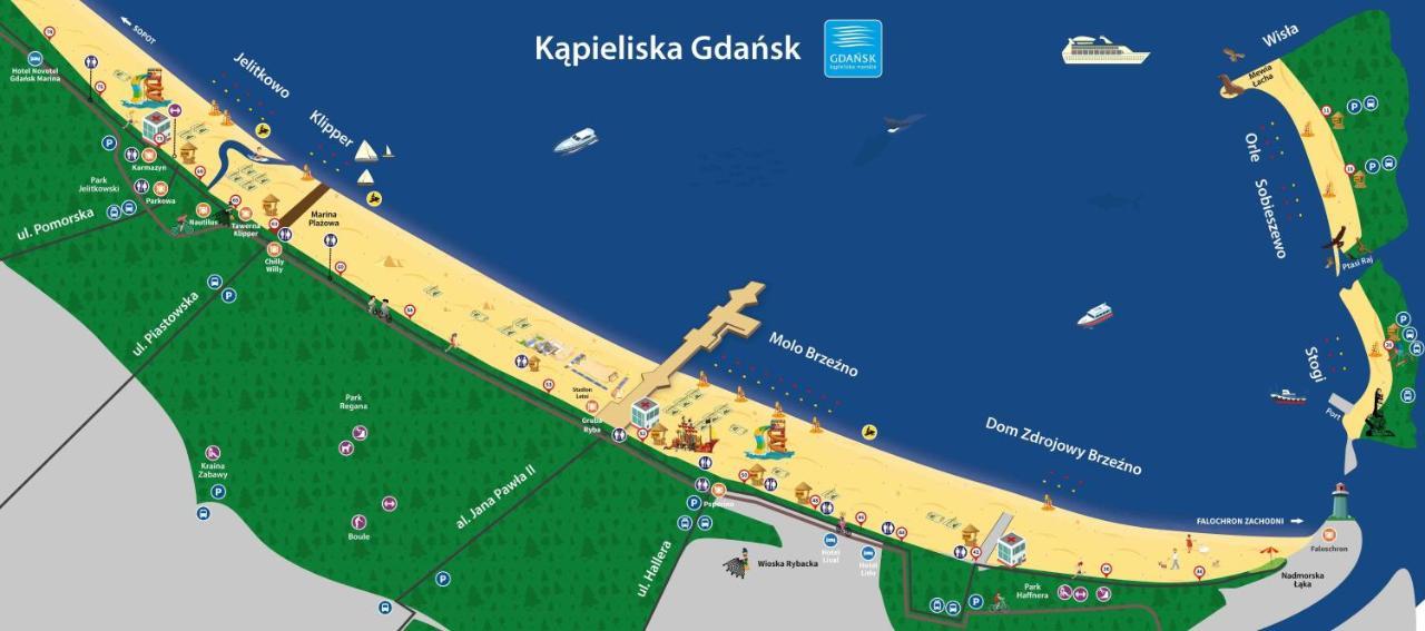 Апартаменты Sunny Sleeps 4 By The Beach With Garden Patio - Gdansk Przymorze Экстерьер фото
